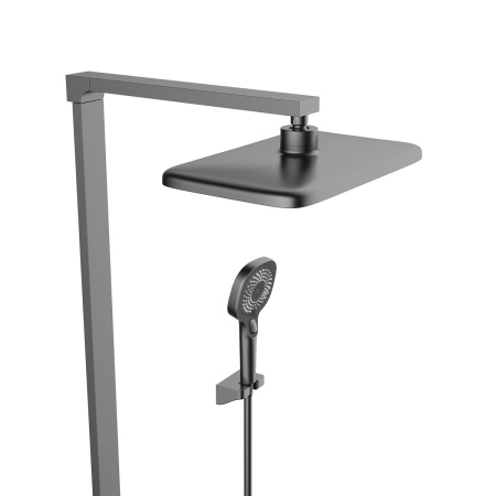Душевая стойка Vincea Inspire VSFS-3I13TGM настенная цвет вороненая сталь с термостатом
