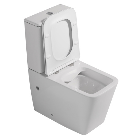 Унитаз напольный с бачком Abber Rechteck AC1210 белый с сиденьем безободковый каскадный смыв