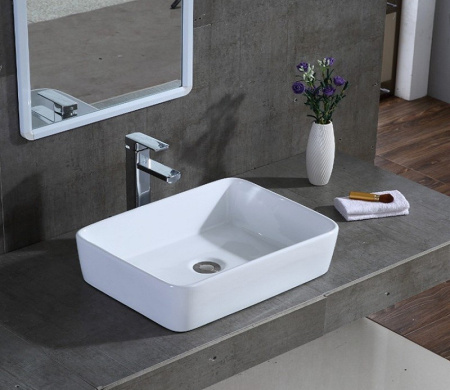 Раковина из санфаянса CeramaLux 9103 48х38 накладная цвет белый