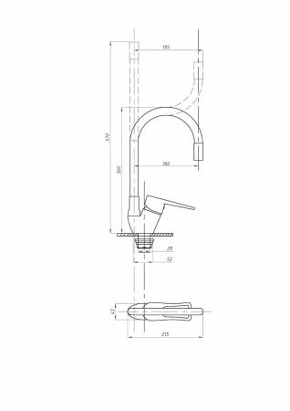 Смеситель для кухни FAUZT FZs-833-W129 на мойку белый