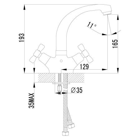 Смеситель LeMark Benefit LM2507C на раковину хром