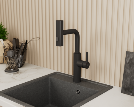 Смеситель для кухни Rush Tinos TI3732-18Black на столешницу черный