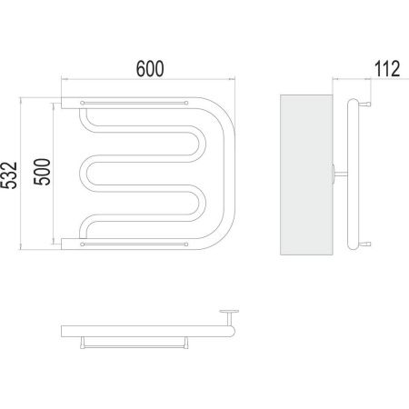Полотенцесушитель Terminus 4620768881299 60х53 водяной хром