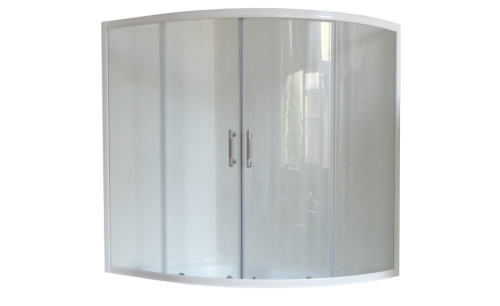 Душевая шторка на ванну Royal Bath ALPINE RB150ALP-T 150х150 стекло прозрачное профиль белый