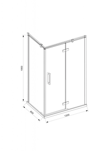 Душевой уголок Bravat Blackline BS120.3113AB 80х120 стекло прозрачное профиль черный без поддона - фото 3