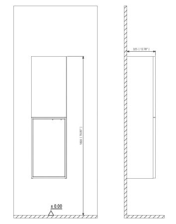 Шкаф-пенал Orka Molino 3006329 40х140 подвесной цвет черный