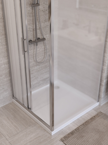 Душевой уголок BelBagno UNO-195 UNO-195-AF-31-90-P-Cr 90х90 стекло рифленое профиль хром без поддона - фото 3