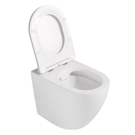 Унитаз приставной Abber Bequem AC1111 белый с сиденьем микролифт безободковый каскадный смыв