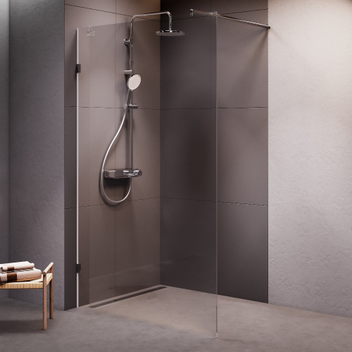 Душевая перегородка Am.Pm X-Joy W94WI-120-F1-MTE 120х195 стекло прозрачное профиль хром глянцевый