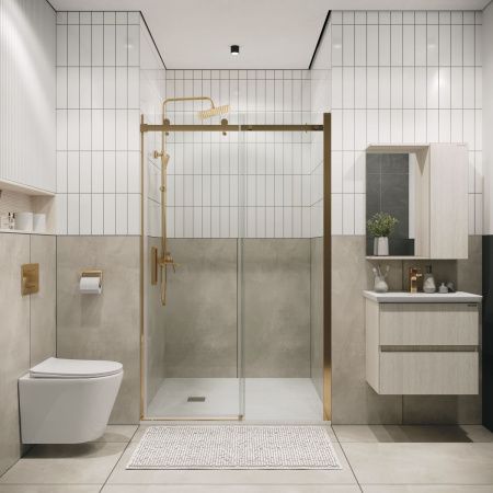 Душевая дверь Grossman Classic 100.K33.04.120.32.00 120х195 стекло прозрачное профиль золото