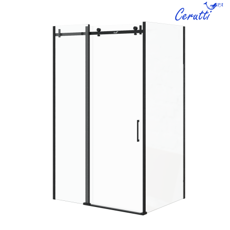Душевой уголок Cerutti SPA CEZA'S120B 120х90 стекло прозрачное профиль черный без поддона