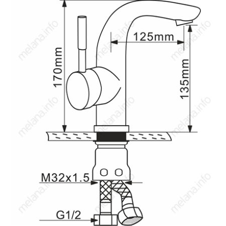 Смеситель Melana 6105 на раковину