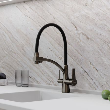 Смеситель для кухни Sancos Eri SC4001GG на мойку вороненая сталь