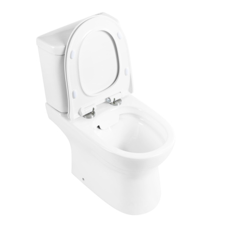 Чаша унитаза напольная BelBagno STEAM BB130CPR/SC цвет белый без бачка с сиденьем микролифт безободковая каскадный смыв