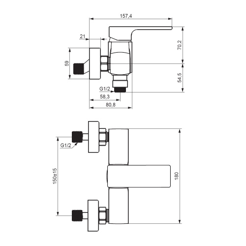 Смеситель для ванны и душа Damixa Gala 532000000 настенный хром без термостата - фото 5