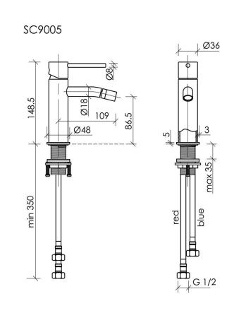 Смеситель Sancos Etna SC9005CH на биде хром
