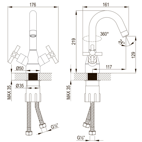 Смеситель LeMark Neo LM2207C на раковину хром - фото 3