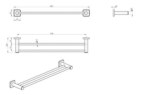 Полотенцедержатель Wonzon & Woghand WW-V1102-CR