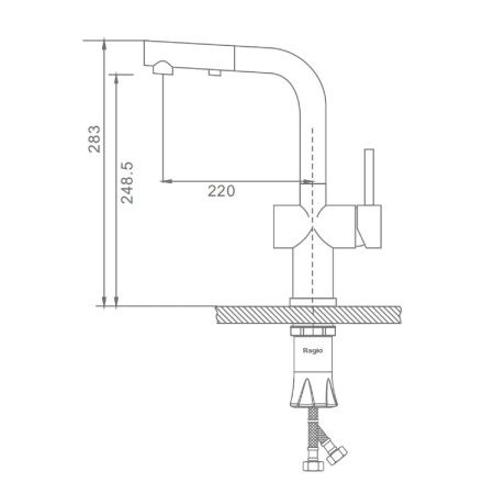 Смеситель для кухни Raglo R86 R86.49.05 на столешницу сатин