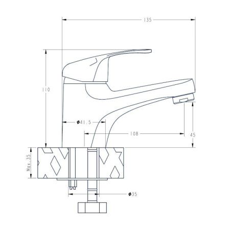 Смеситель Voda LY 26 на раковину хром