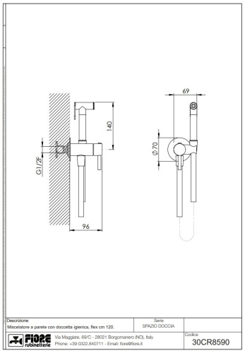 Гигиенический душ со смесителем Fiore Shower 30CR8590 цвет хром - фото 2