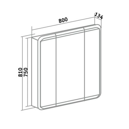 Зеркало-шкаф Runo ЭРИКА УТ000003321 80х80 подвесной цвет белый