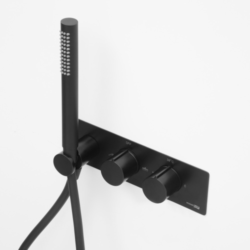 Смеситель для душа WasserKRAFT Elbe 7400 7488 Thermo встраиваемый черный - фото 4