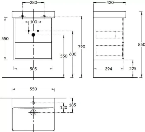 Тумба под раковину Kerama Marazzi PRO PRO.55.2\OLM 51х40х55 подвесная цвет коричневый - фото 2