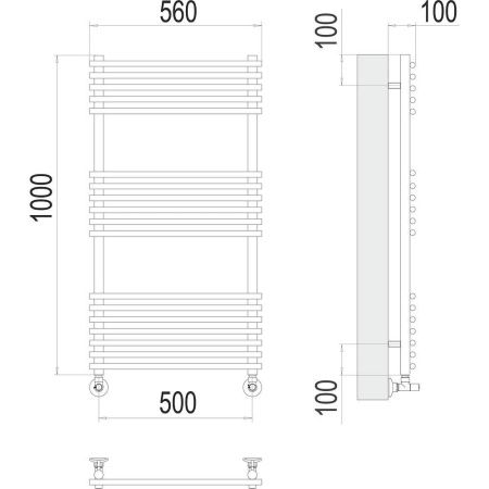 Полотенцесушитель водяной Terminus 4670078530554 55х100 хром