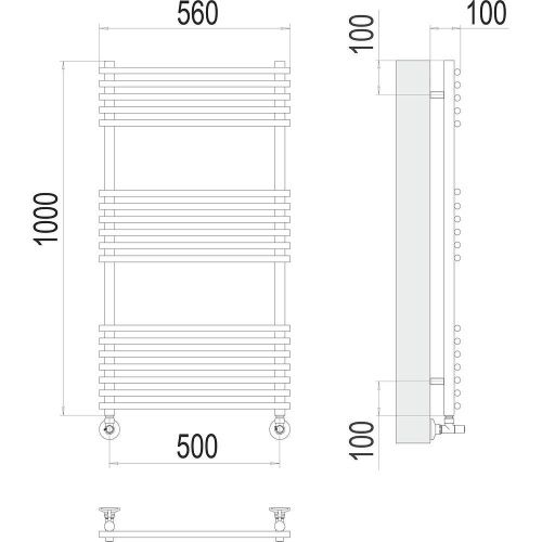 Полотенцесушитель водяной Terminus 4670078530554 55х100 хром - фото 3