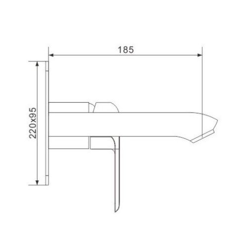 Смеситель для раковины Rose R2141F встраиваемый в стену белый/хром - фото 3