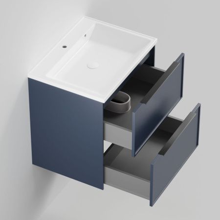 Тумба с раковиной La Fenice SIMPLA TWIN NFNC-01-SIM-BG-100-2-3-100 100х50 подвесная цвет синий