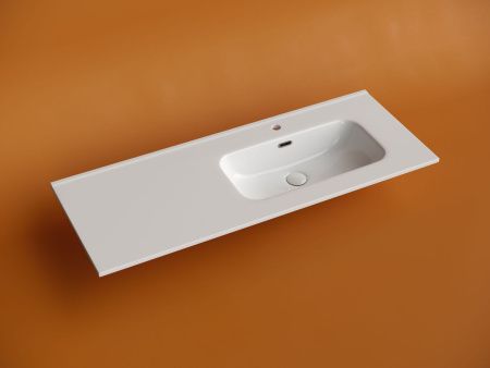 Раковина из сантехнического фарфора Ceramica Nova ELEMENT CN7006R 120х50 накладная цвет белый 1 отверстие под смеситель