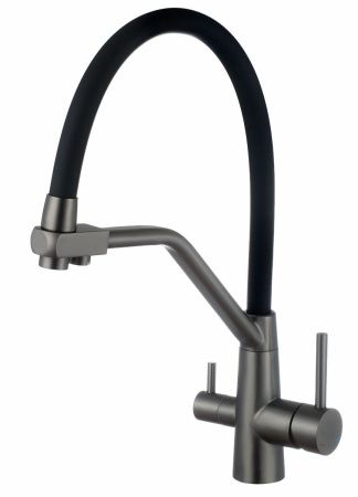 Смеситель для кухни Esko Kitchen K25GMB на мойку вороненая сталь