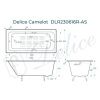 Ванна чугунная Delice Camelot DLR230616R-AS 180х80 пристенная прямоугольная без ножек с отверстиями под ручки