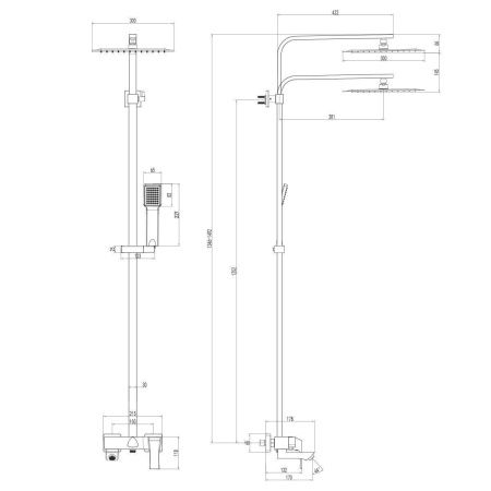 Душевая стойка LeMark Unit LM4562C настенная цвет хром