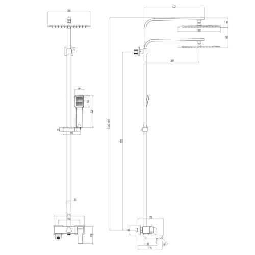 Душевая стойка LeMark Unit LM4562C настенная - фото 3