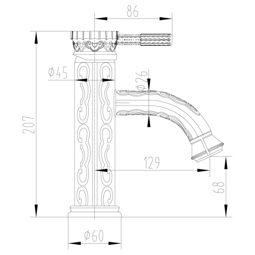 Смеситель LeMark Jasmine LM6606B на раковину бронза - фото 2