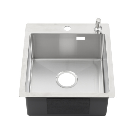 Кухонная мойка Melana ProfLine MLN-R44485HK+дозатор 44х49 цвет сатин поверхность матовая