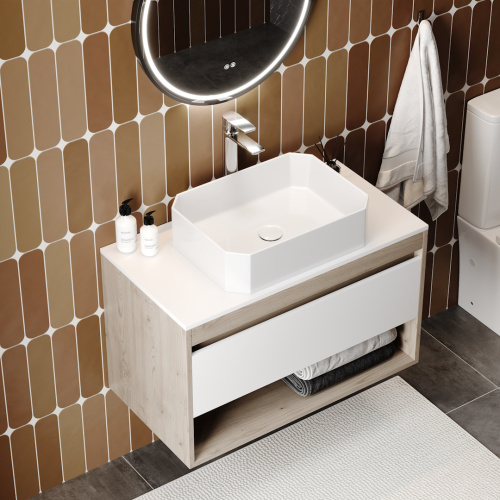 Раковина из сантехнического фарфора Teymi Netta T51202 50х37 накладная цвет белый - фото 4