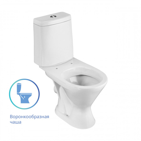 Унитаз-компакт напольный с бачком Santeri Грация 1P2103S0000BF белый с сиденьем каскадный смыв
