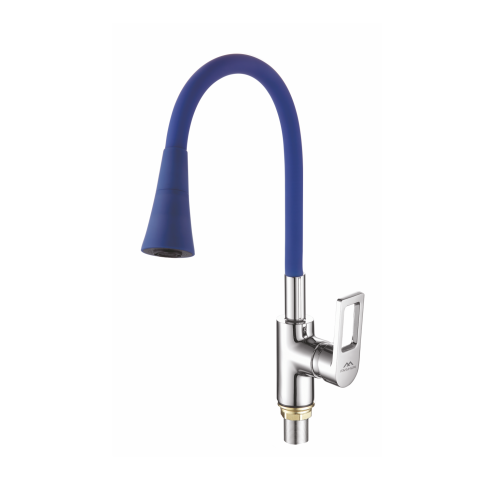 Смеситель для кухни Fashun A4253+B11 на мойку хром/синий - фото 2