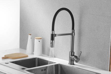 Смеситель для кухни Rose R133T на мойку оружейная сталь