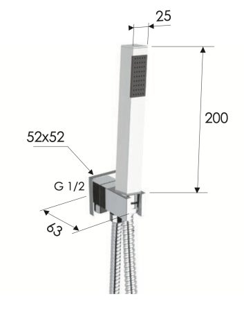 Душевой гарнитур Daniel A547Q495 настенныйу хром