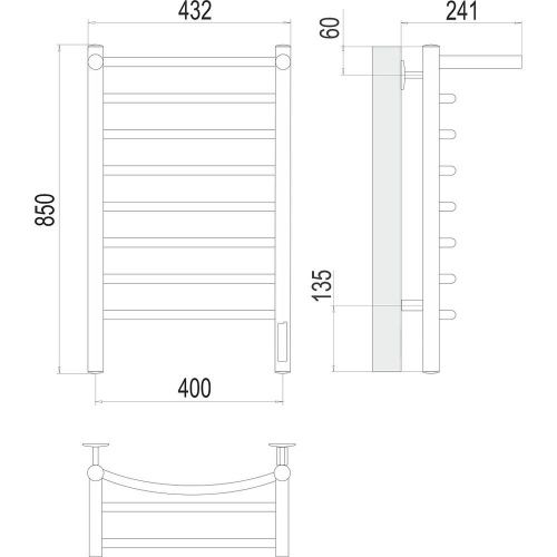 Полотенцесушитель Terminus 4670078531407 43х85 электрический хром - фото 3
