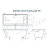 Ванна чугунная Delice Level DLR230618R 140х70 пристенная прямоугольная без ножек с отверстиями под ручки