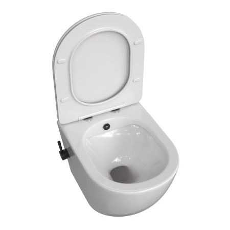 Унитаз подвесной Taliente Amato AM25010 + SMnero белый с сиденьем безободковый смыв торнадо