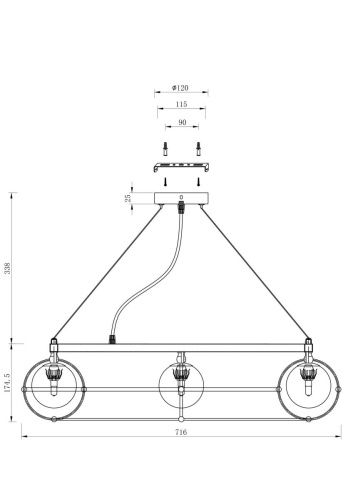 Светильник подвесной Maytoni Carcass Modern MOD312PL-10GCH - фото 4
