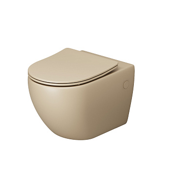 Унитаз подвесной Grossman Color GR-4411BEMS бежевый матовый с сиденьем безободковый каскадный смыв