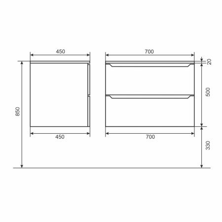Тумба с раковиной Uperwood Tanos-Next 2900000092 70х50 цвет белый